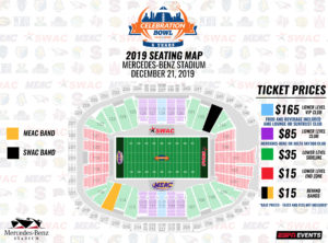 2019 Celebration Bowl Seating Map 5 Year Logo