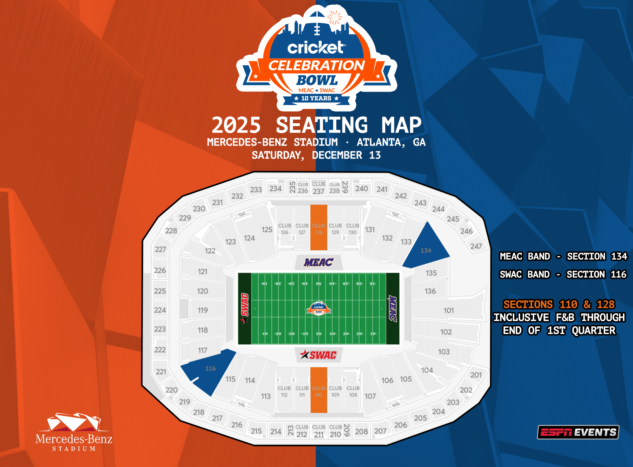 2025 Cricket Celebration Bowl Seating Map – 9.17